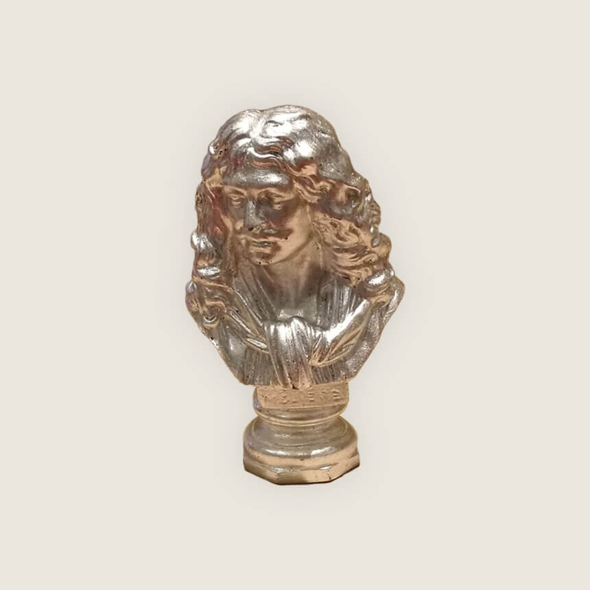 Buste de Moliere - Jean Bapstiste Poquelin - Comedie-Francaise - Sculpture platre - Houdon - argent