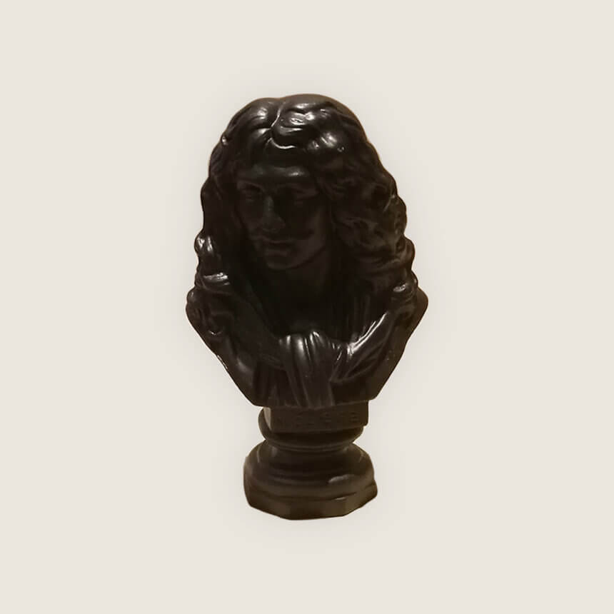 Buste de Moliere - Jean Bapstiste Poquelin - Comedie-Francaise - Sculpture platre - Houdon - noir
