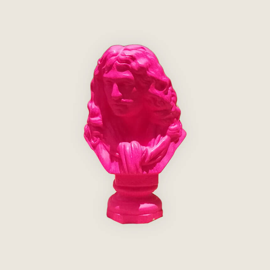 Buste de Moliere - Jean Bapstiste Poquelin - Comedie-Francaise - Sculpture platre - Houdon - rose