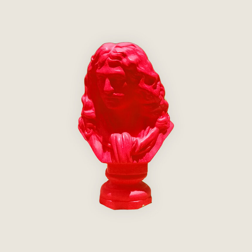 Buste de Moliere - Jean Bapstiste Poquelin - Comedie-Francaise - Sculpture platre - Houdon - rouge