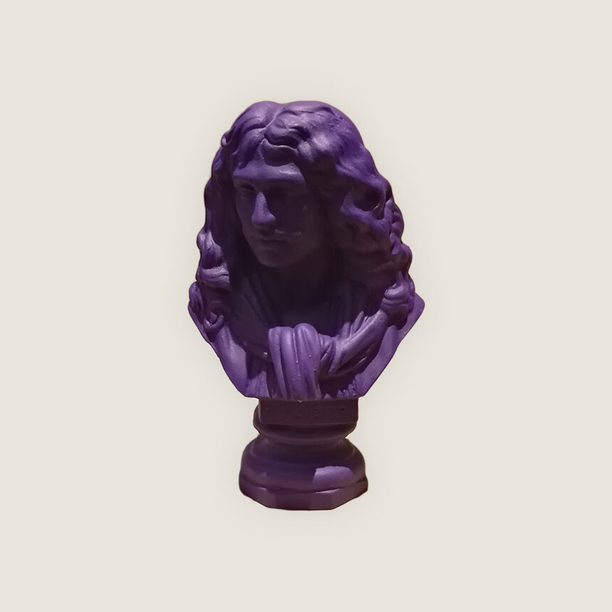 Buste de Moliere - Jean Bapstiste Poquelin - Comedie-Francaise - Sculpture platre - Houdon - violet
