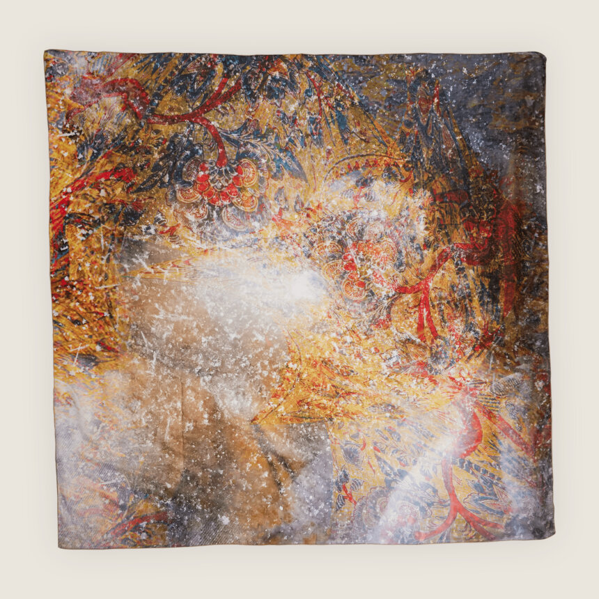Foulard costume theatre Les demons tim van steenbergen comedie francaise soie etole echarpe multicolore