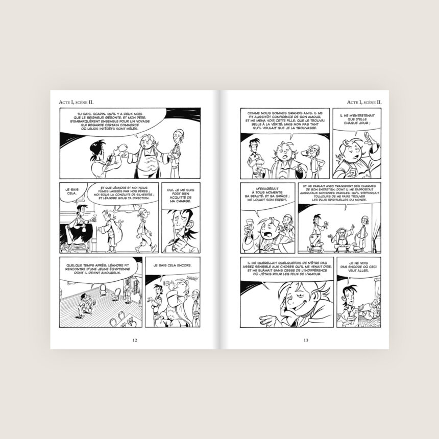 Les Fourberies de Scapin extrait 2 Moliere Texte intégral Bande dessinée BD theatre jeune ado adolescent college lycee bac baccalaureat
