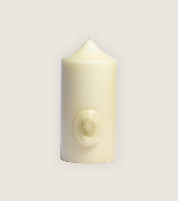 Cierge Trudon Comedie Francaise came Molière blanc beige