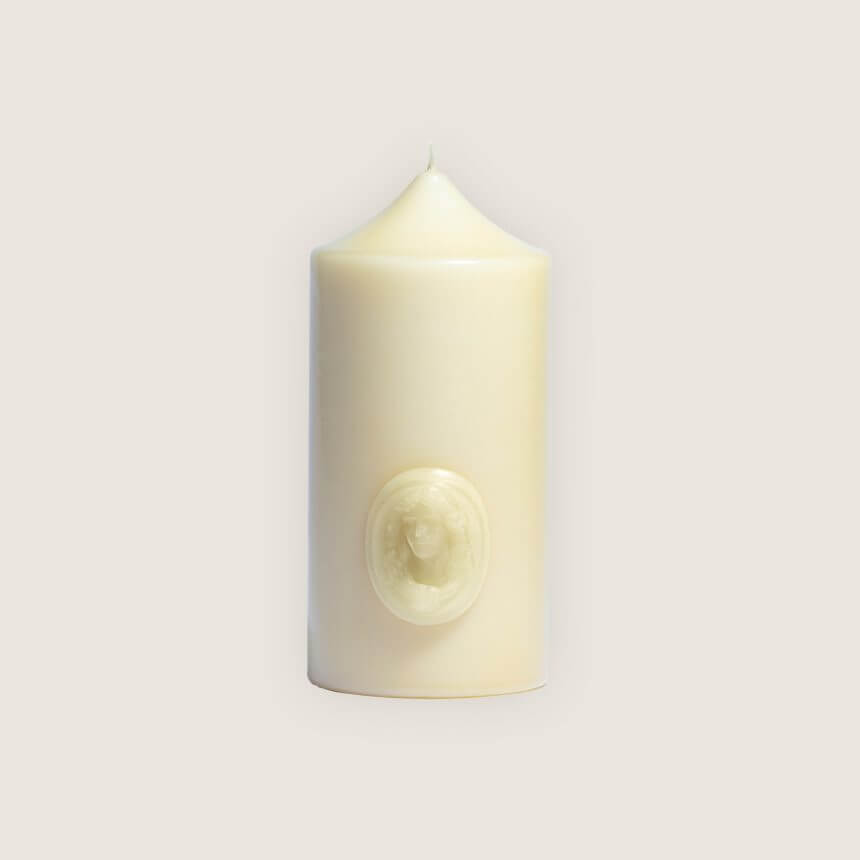 Cierge Trudon Comedie Francaise came Molière blanc beige