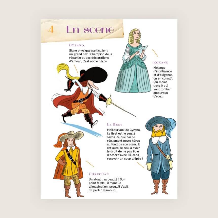 Comedie Francaise Cyrano de Bergerac Flamarrion jeunesse pour enfant personnage