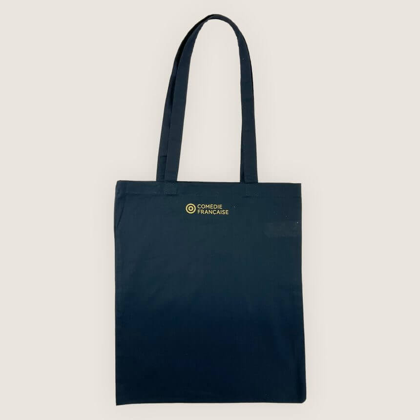 Sac en coton tote bag comedie francaise bleu dos