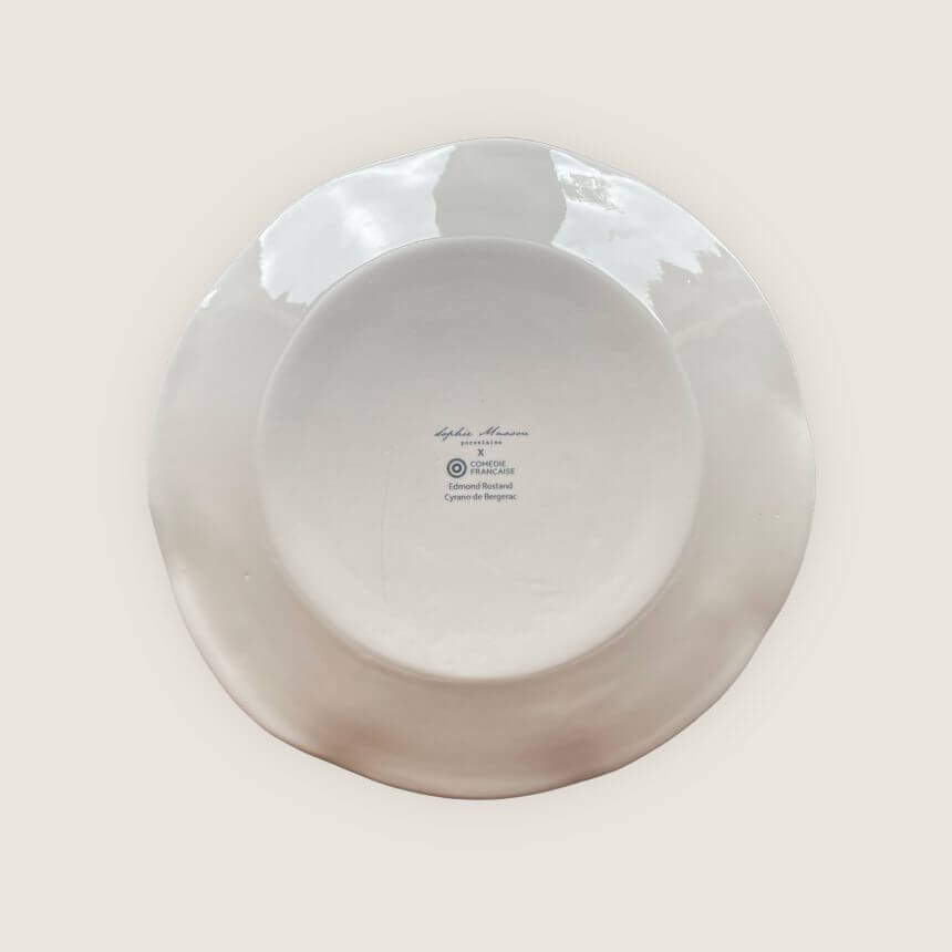 Assiette en porcelaine Sophie Masson Comedie Francaise Citation theatre arriere